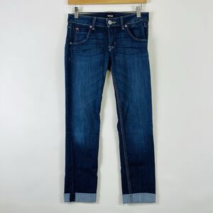 Hudson Bacara Cropped Straight Cuffed Medium Kern Wash Denim Jeans Womens‎ 25